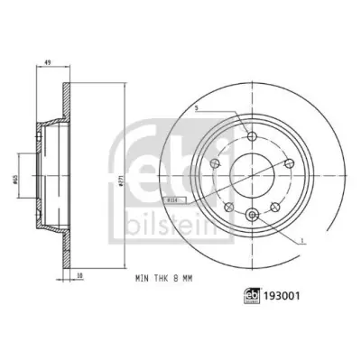 Favorito De Clientes Disco de freno FEBI BILSTEIN 193001